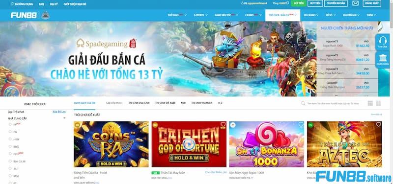 Trò chơi bắn cá FUN88 hấp dẫn người chơi