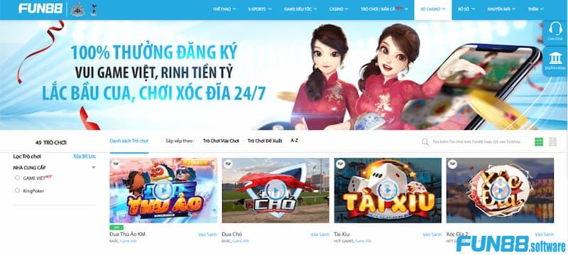 Giới thiệu sảnh Game 3D tại Fun88