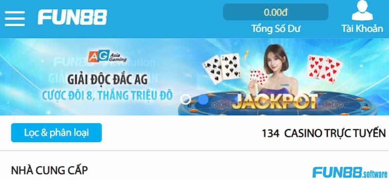 Cách tham gia chơi game casino tại Fun88